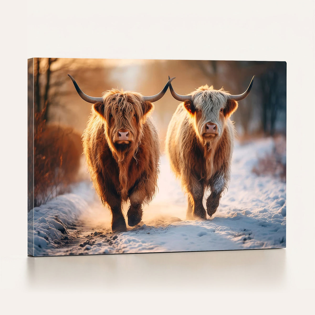 94810-_Poster-30x20 - Scottish Highland Cow Horn Farm Wall Art Canvas Print