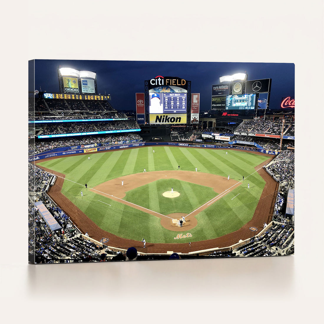 Citi Field Wall Art Print | 3-Panel New York Mets Baseball Stadium Canvas Print