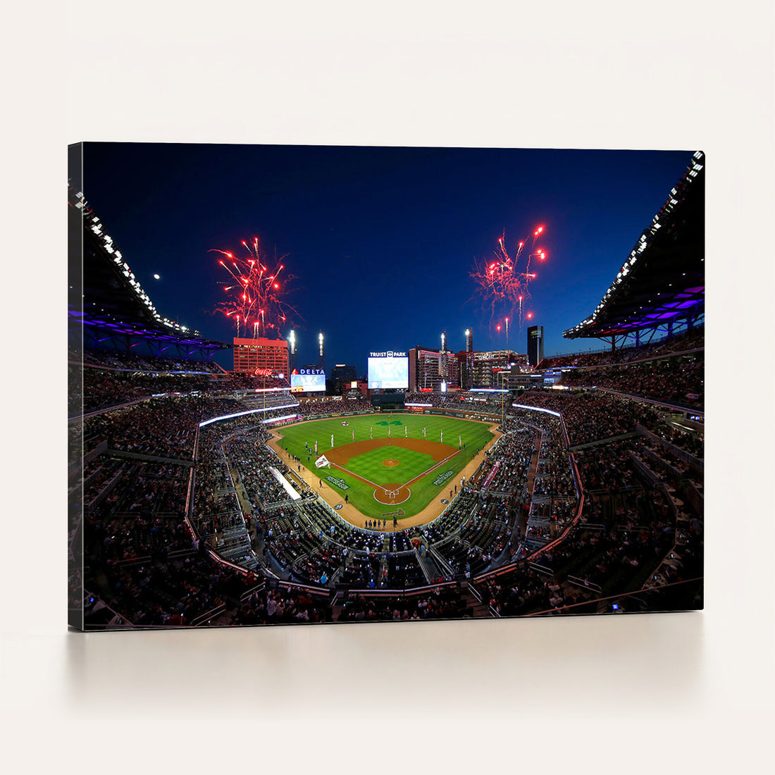 Truist Park Atlanta Braves Baseball Stadium Wall Art Print | Large 3 Panel Canvas