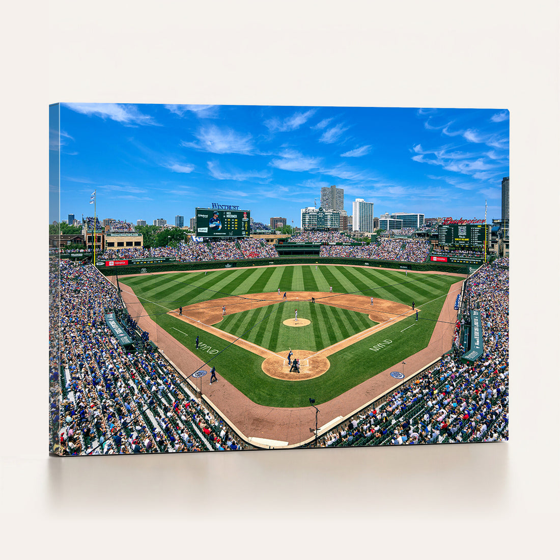 Wrigley Field Chicago Cubs Canvas Wall Art - Iconic Baseball Stadium Print for Sports Lovers - Ready