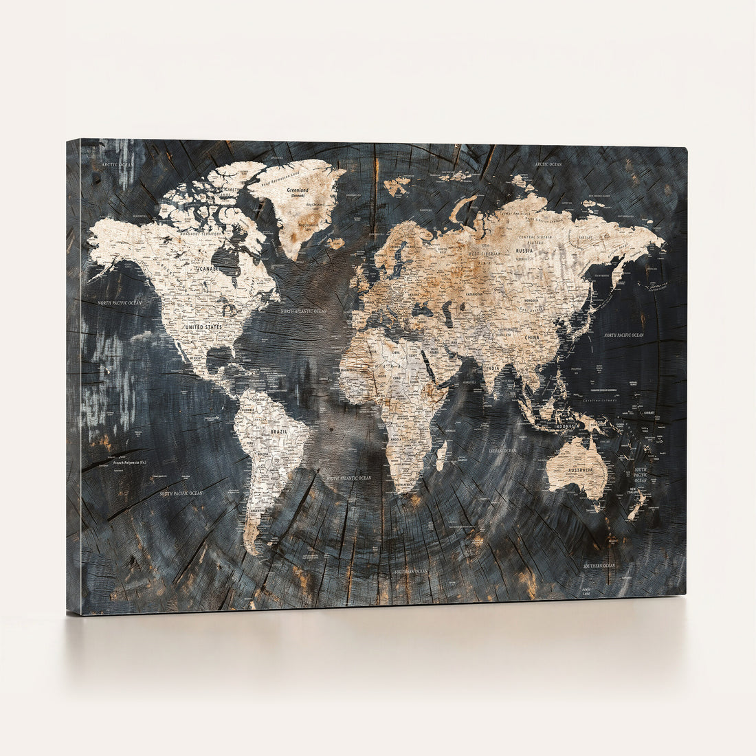 World Map Canvas Print | Detailed Map of the World Wall Art