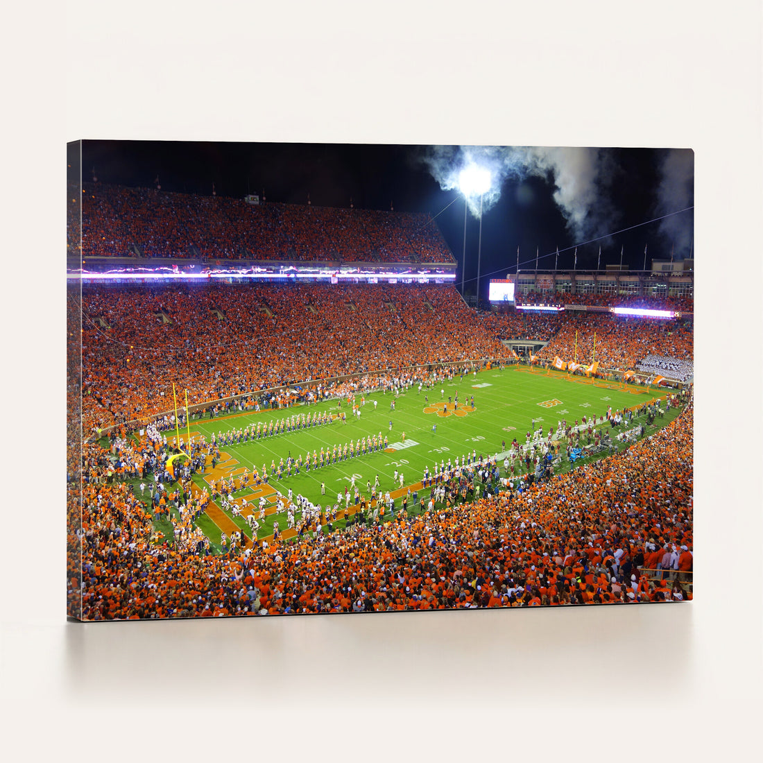 Clemson Football Stadium Wall Art Canvas Print, College Football Night Game