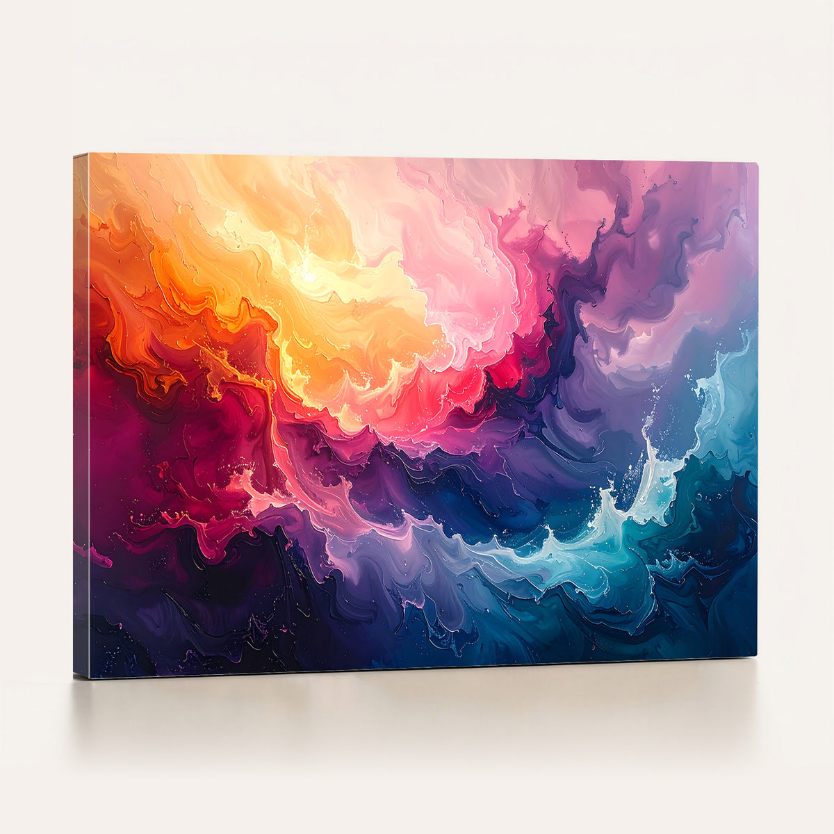 16157633-MGV-CV-36X24 - Large Colorful Abstract Canvas Wall Art Print, Vibrant Popup Color Art Print
