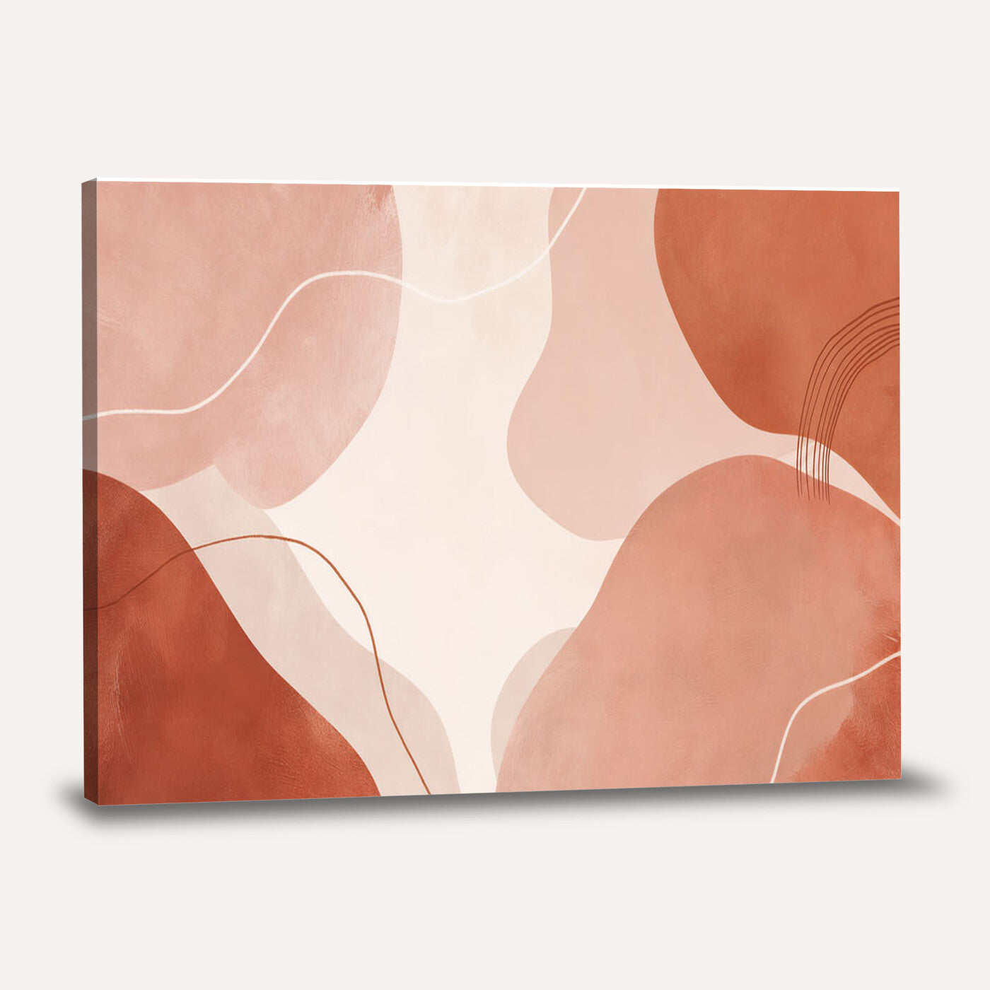 17685421-MGV-CV-36X24 - Abstract Boho Terracotta Wall Art Canvas Print, Mid Century Minimalist Painting Print