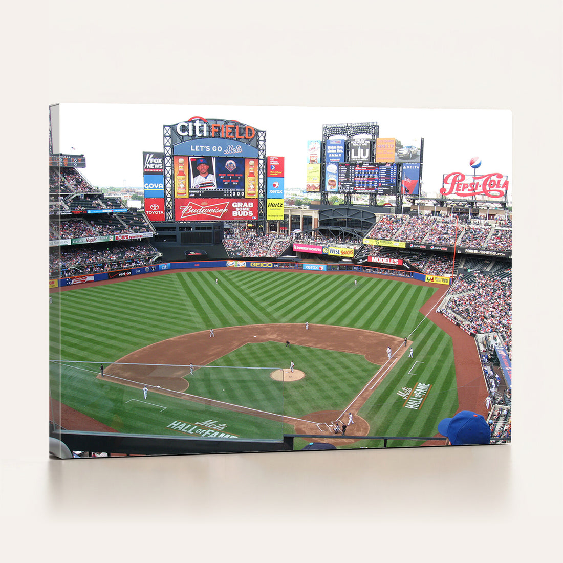 New York Mets Baseball Team Print, Citi Field Baseball Stadium Wall Art