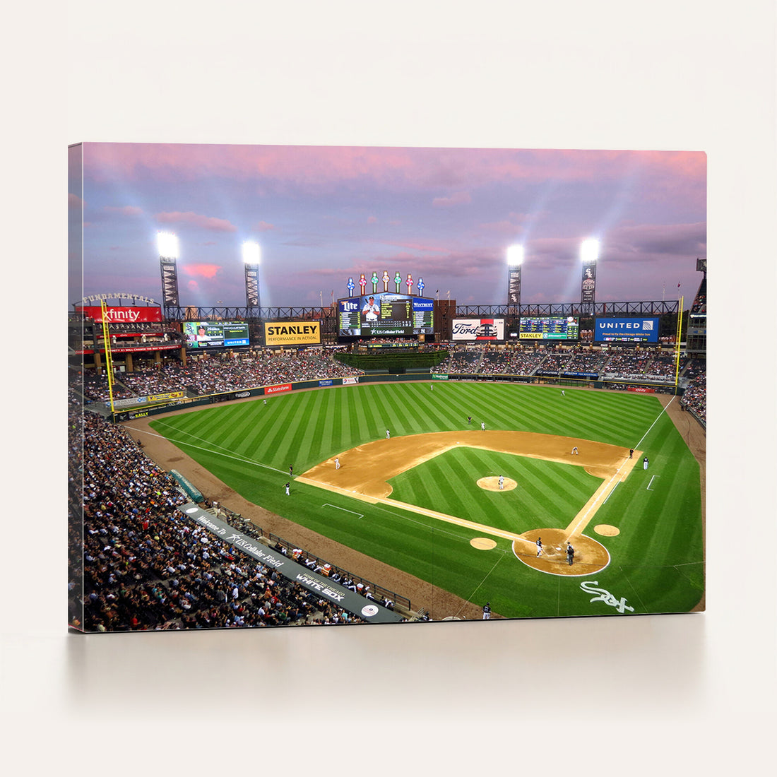 Chicago White Sox Baseball Team Print Canvas, Guaranteed Rate Field Stadium Wall Art