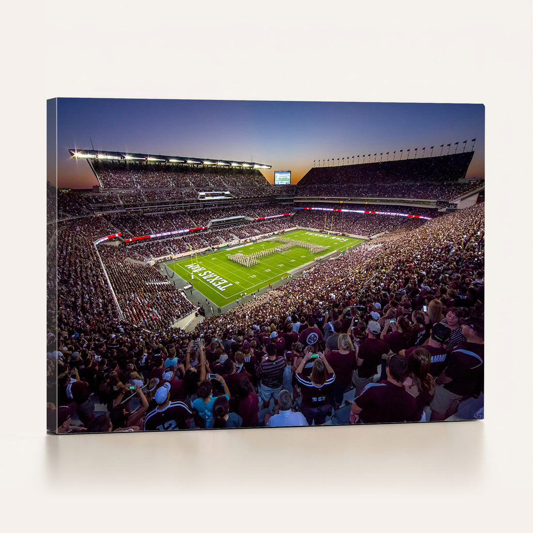 Texas A&M University Aggies Football Team Print, College Station Kyle Field, Framed and Ready to Hang