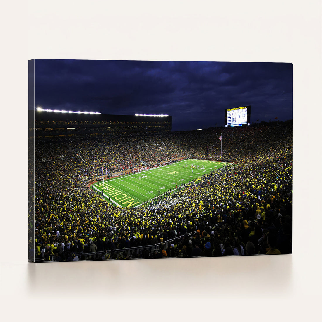 Michigan Wolverines Football Canvas Wall Decor, Football Team Print, Ann Arbor Michigan Stadium