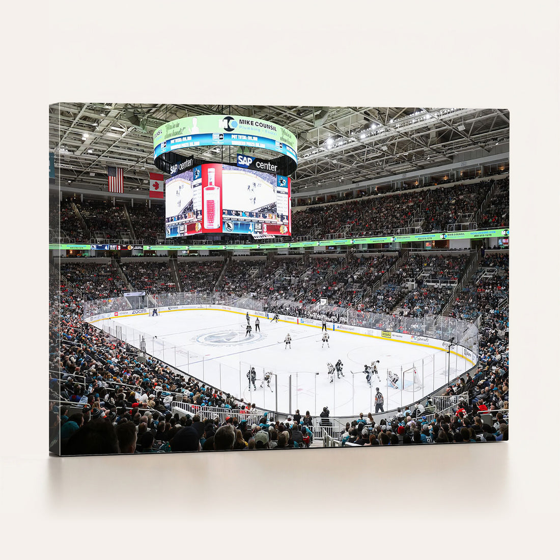 Sharks Arena Blackhawks Sharks Ice Hockey Stadium Wall Art