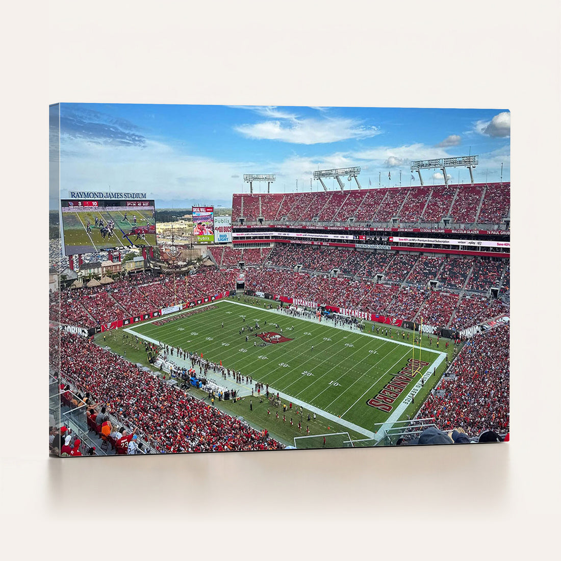 Florida Tampa Raymond James Stadium Wall Art Canvas Print, Extra Large Game Room Wall Decor