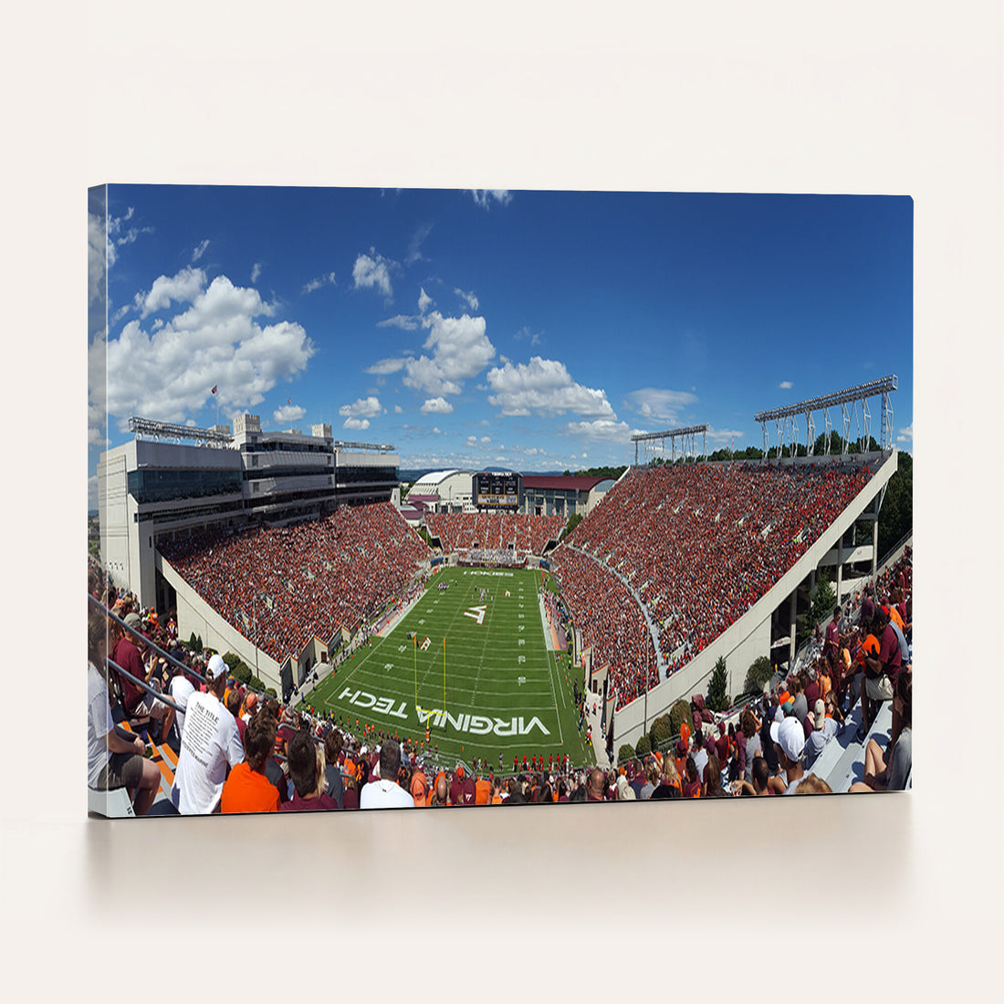 Virginia Tech Hokies Football Team Print, Blacksburg Lane Stadium, Framed and Ready to Hang