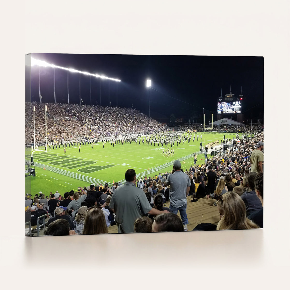 56796-PAN-FL-20X10 - Purdue University Boilermakers Football Team Print - West Lafayette Ross-Ade Stadium Wall Art Canvas