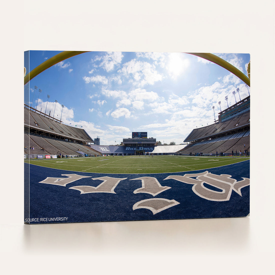 Rice University Owls Football Team Print, Houston Rice Stadium, Framed and Ready to Hang