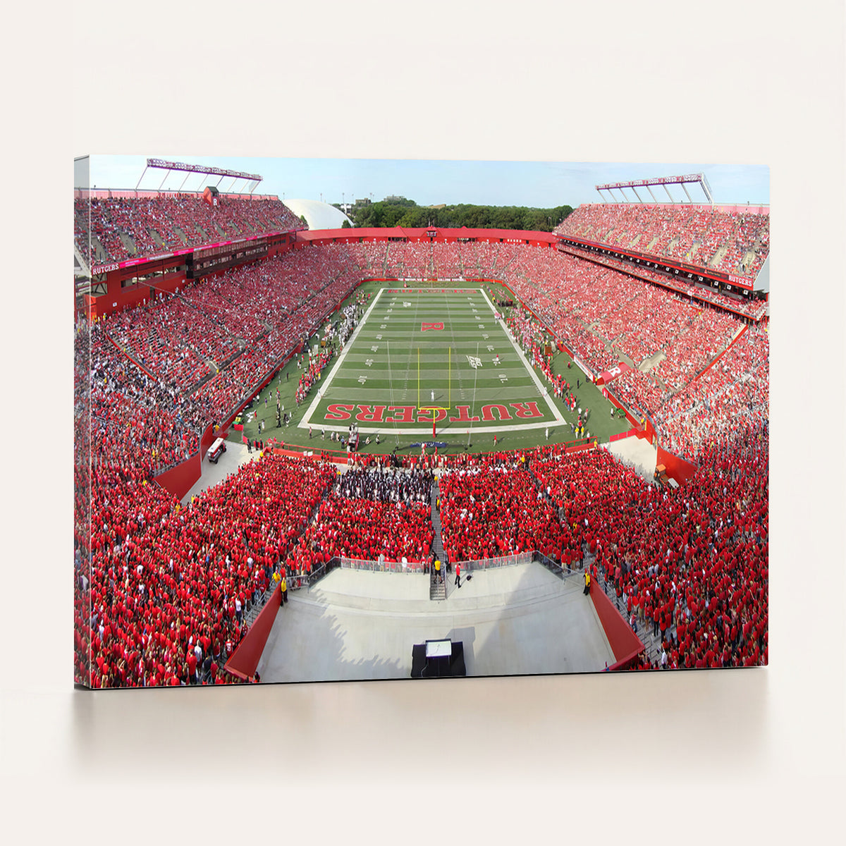 90818-PAN-FL-20X10 - Rutgers Scarlet Knights Football Team Print - Piscataway SHI Stadium Wall Art Canvas Print