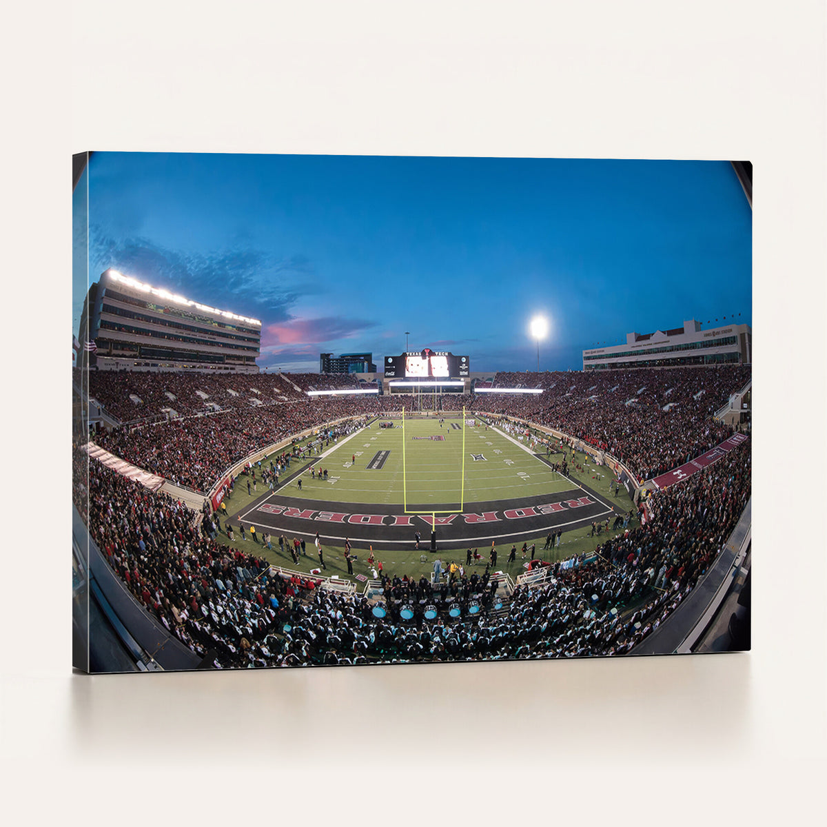 60763-PAN-FL-20X10 - Texas Tech Red Raiders Canvas, Framed Football Team Print - Lubbock Jones AT&T Stadium Wall Art