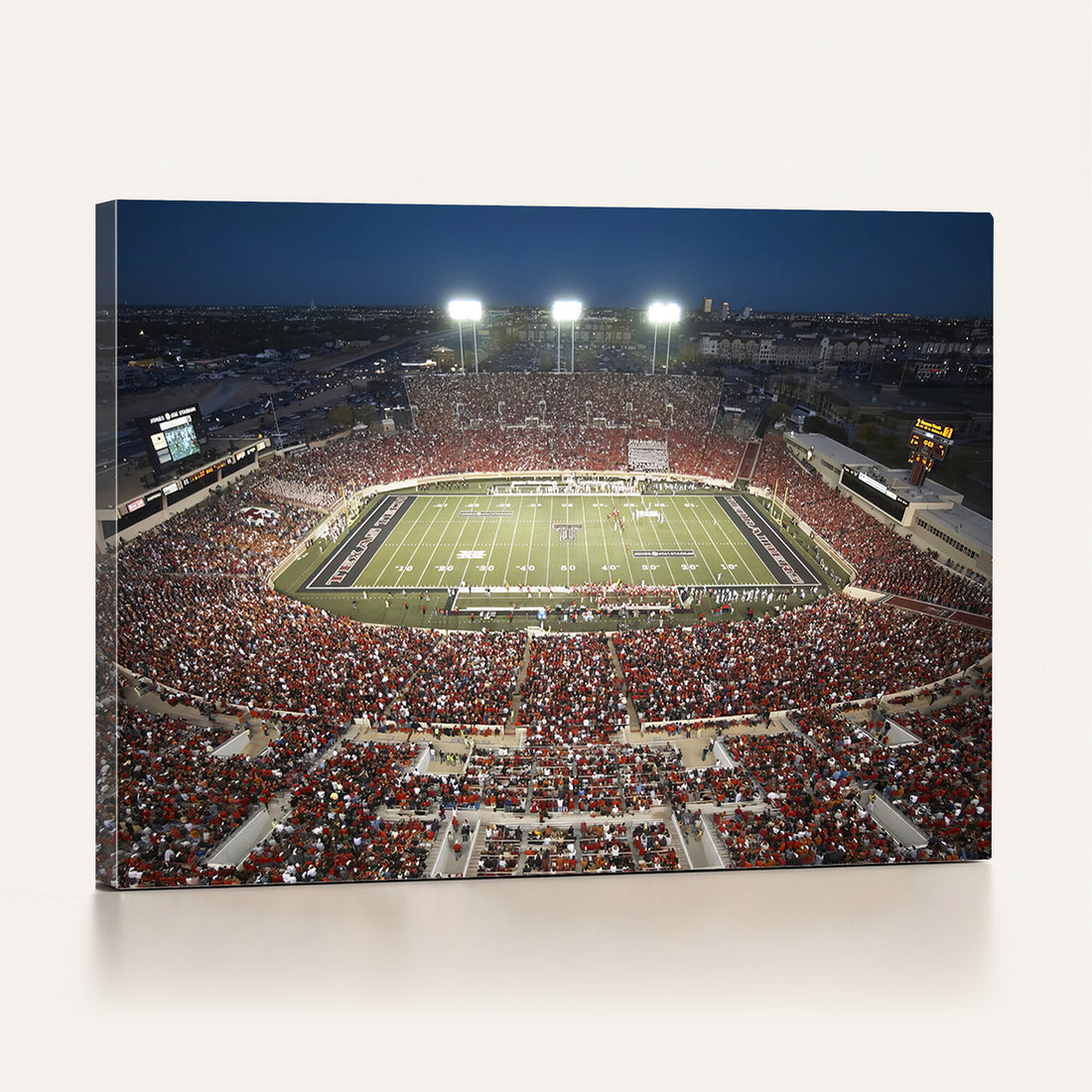 Texas Tech Red Raiders Football Team Print, Lubbock Jones AT&T Stadium, Framed and Ready to Hang