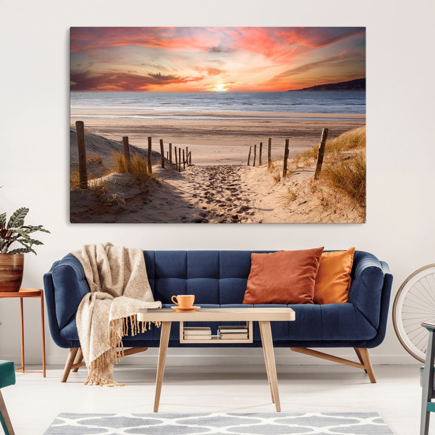 -Sunset on the Sea Wall Art Canvas Print