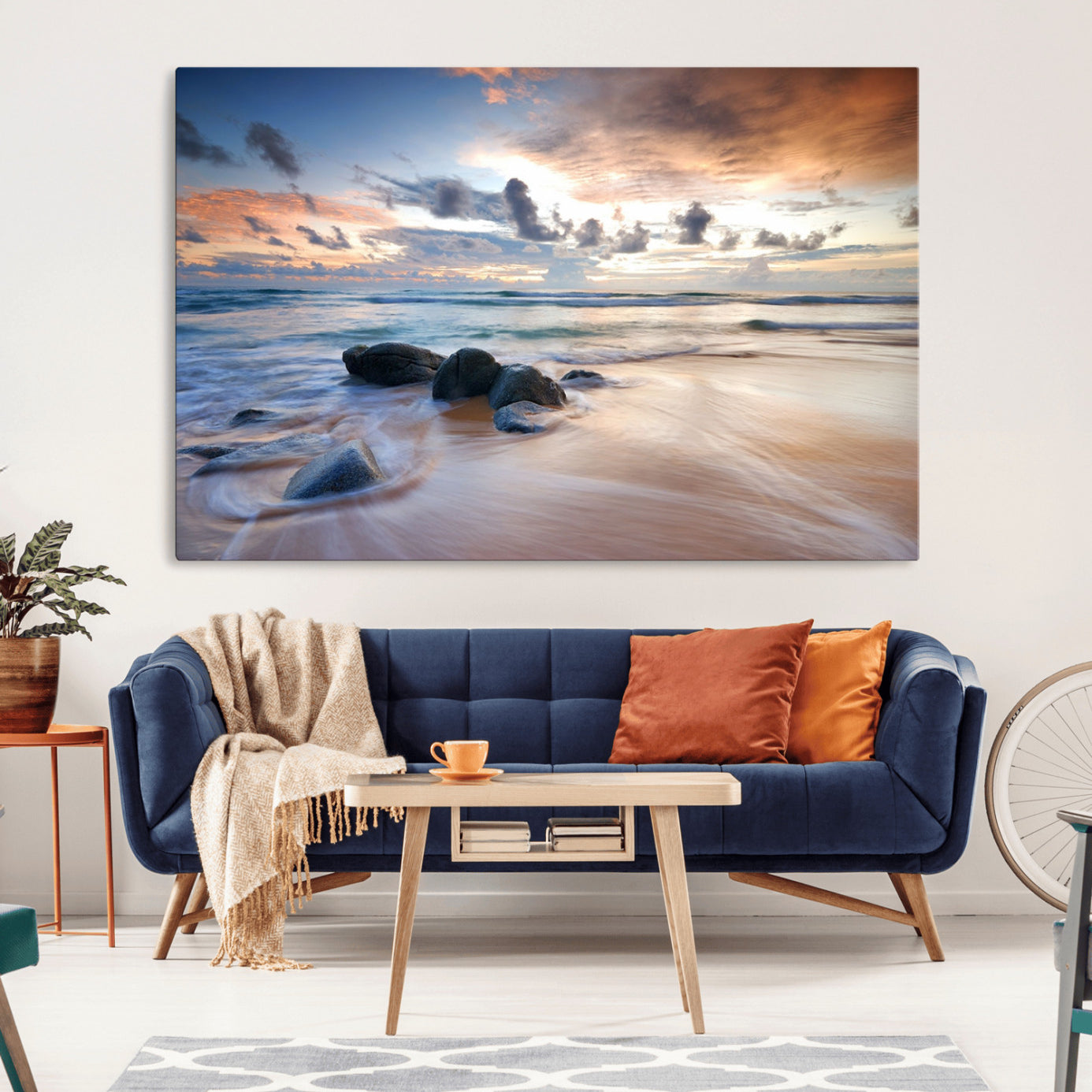 61428-MGV-CV-36X24-Serene Weather On The Beach Wall Art Canvas Print
