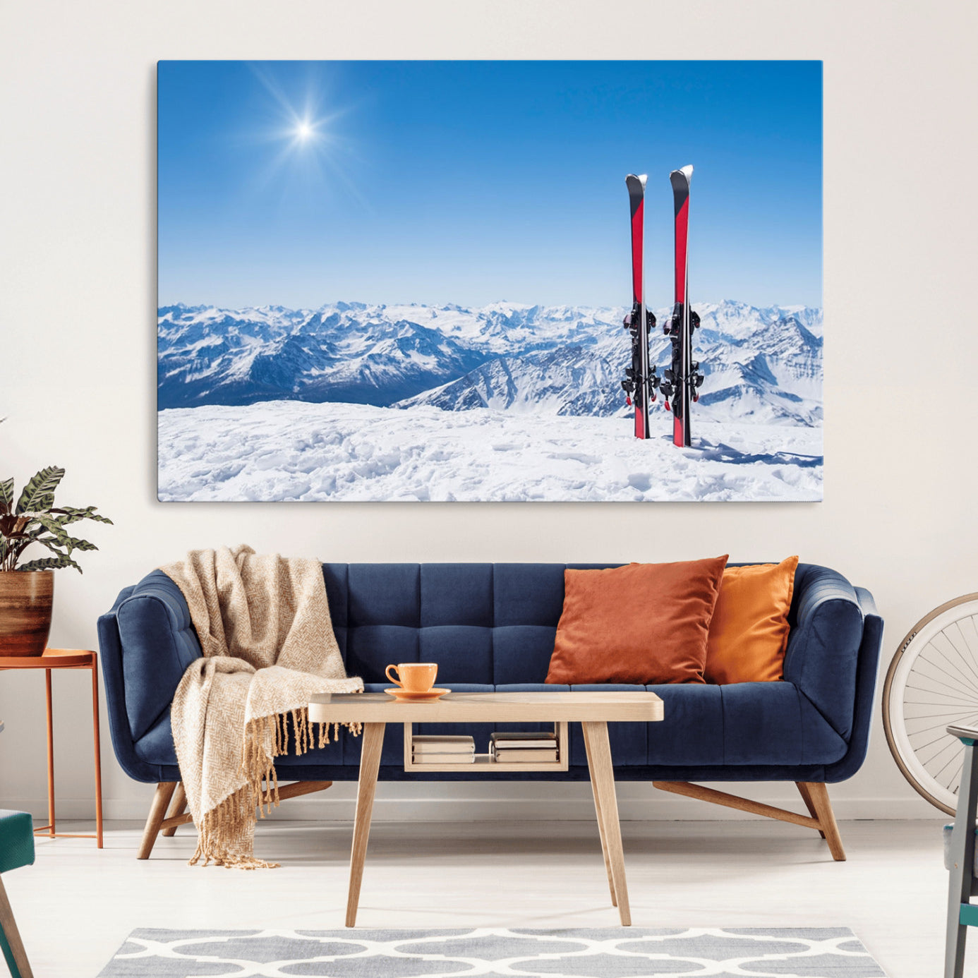 -Ski Season Snow Wall Art Canvas Print