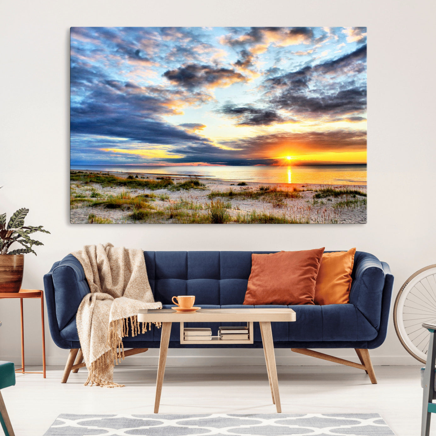 -Sunset On The Ocean Wall Art Canvas Print