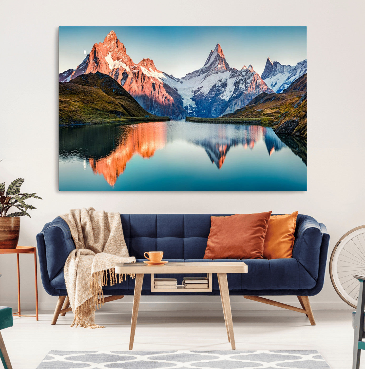 88453-MGV-CV-36X24-Landscape Mountain and Lake View Wall Art Canvas Print