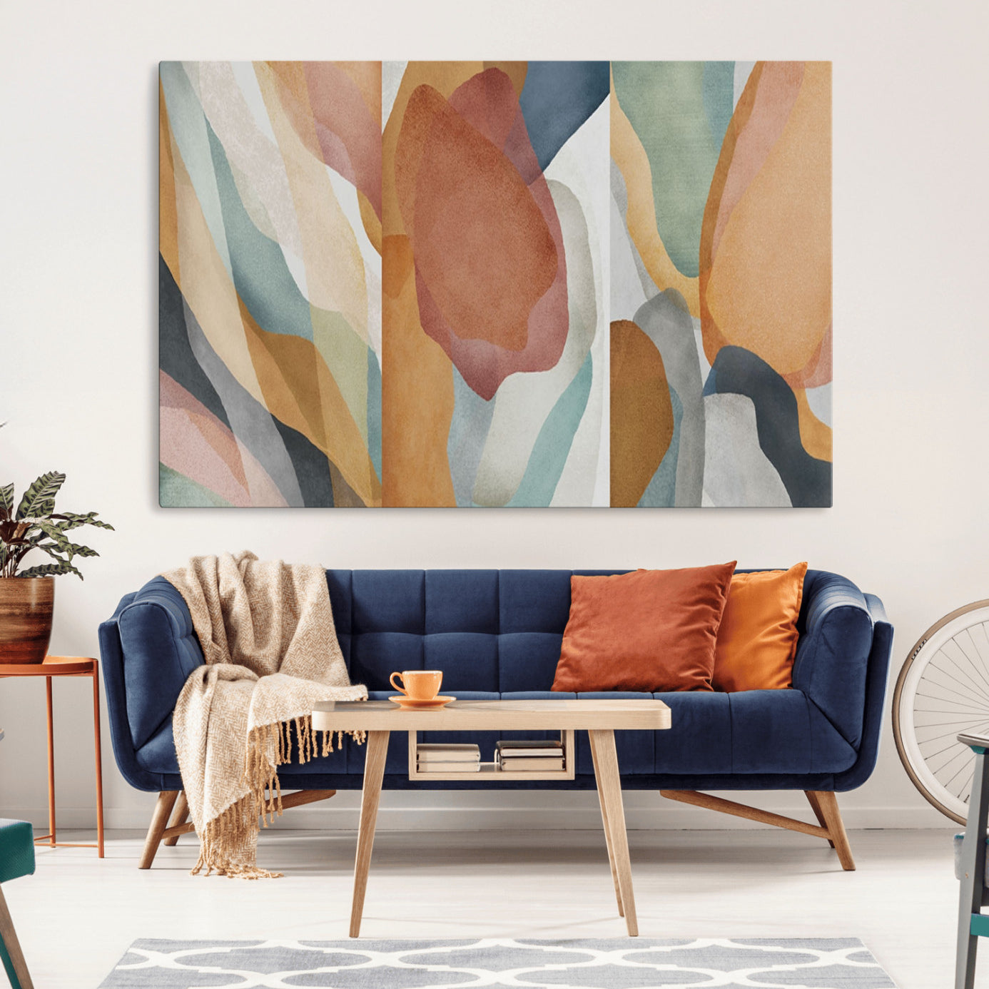 -Boho Wall Art Canvas Print Set, Watercolor Boho Wall Art Canvas