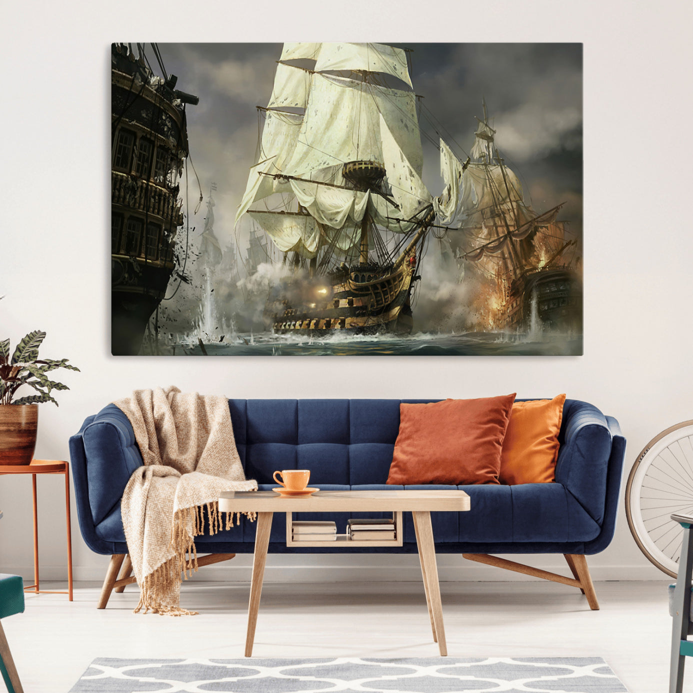 -Pirate Ship War Wall Art Canvas Print