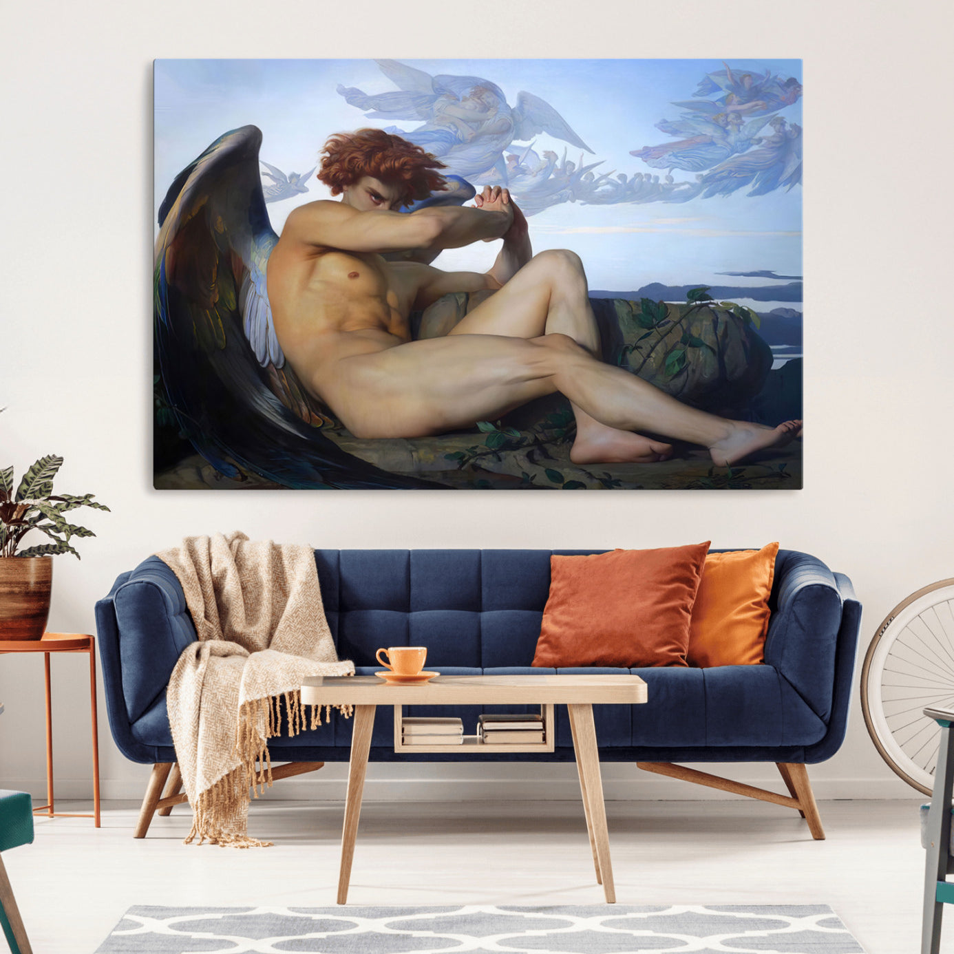 94220-MGV-CV-36X24-Fallen Angel Wall Art Canvas Print – Classic Art, Framed, Ready to Hang - Alexandre Cabanel