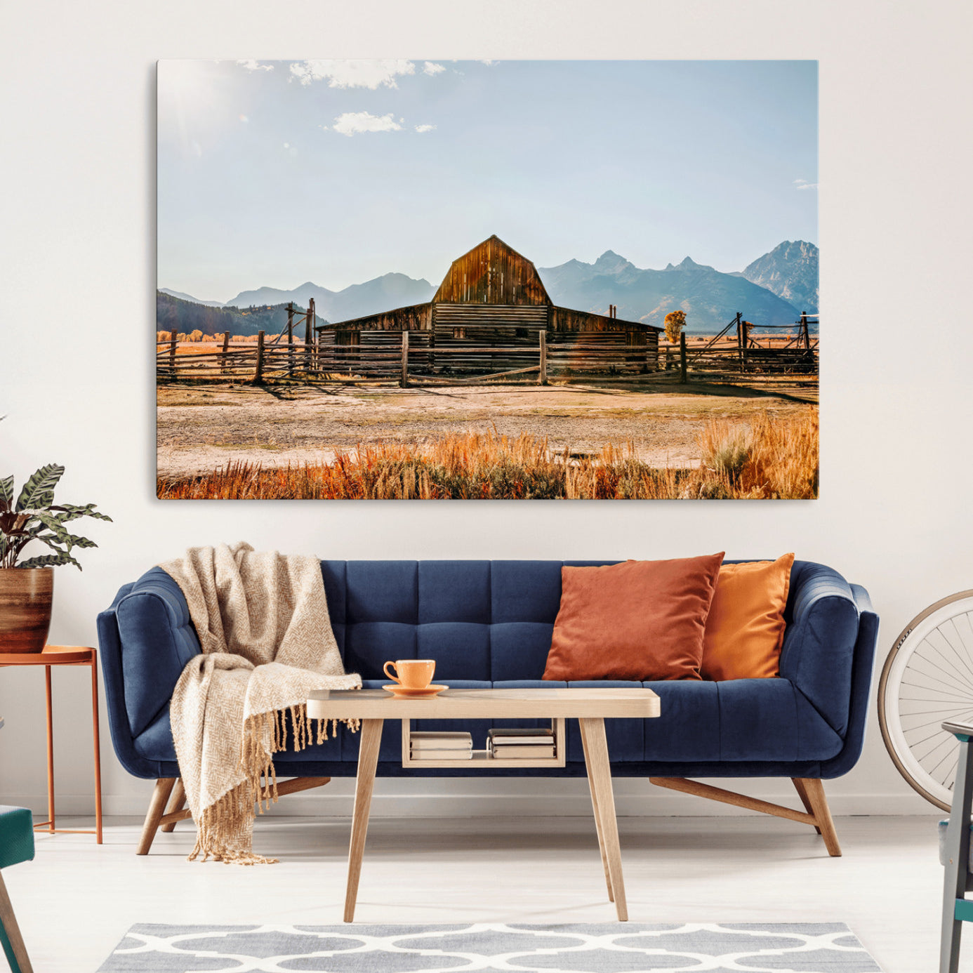 -Vintage Old Barn Field Wall Art Canvas Print for Farmhouse Decor - Rustic Barn Wall Art Canvas Print