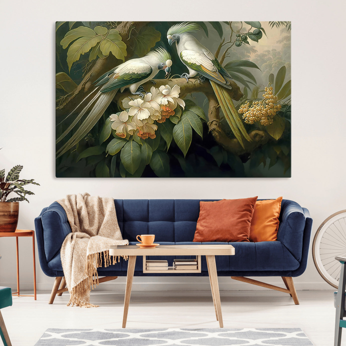 -Tropical Paradise Print Wall Art Stunning Artwork of a Parrot in a Lush Forest with Beautiful