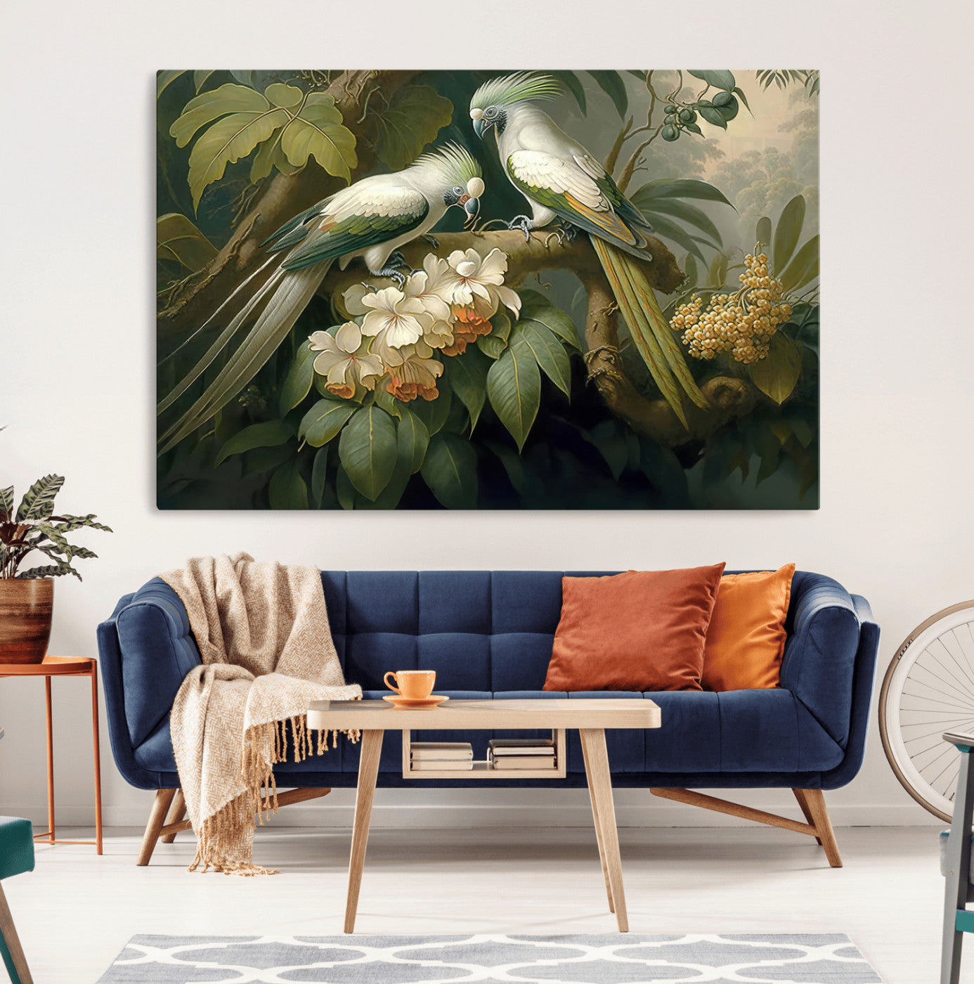 -Tropical Paradise Print Wall Art Stunning Artwork of a Parrot in a Lush Forest with Beautiful