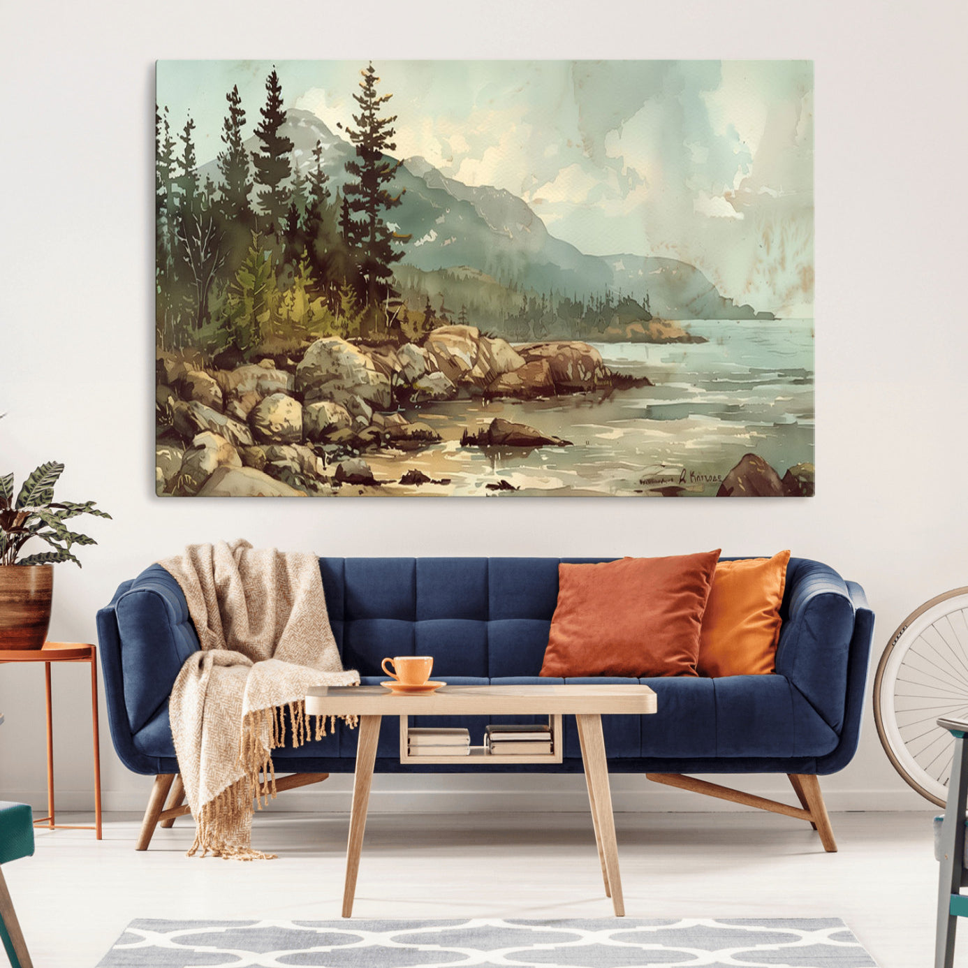 24809-MGV-CV-36X24-Abstract Acadia National Park Wall Art Canvas Print - Stunning 3-Panel Wall Art Canvas Print,