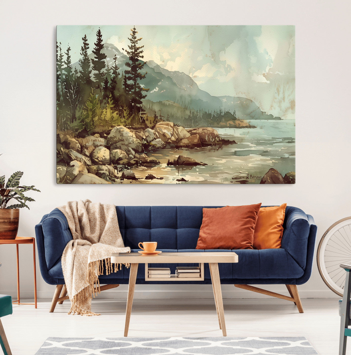 24809-MGV-CV-36X24-Abstract Acadia National Park Wall Art Canvas Print - Stunning 3-Panel Wall Art Canvas Print,