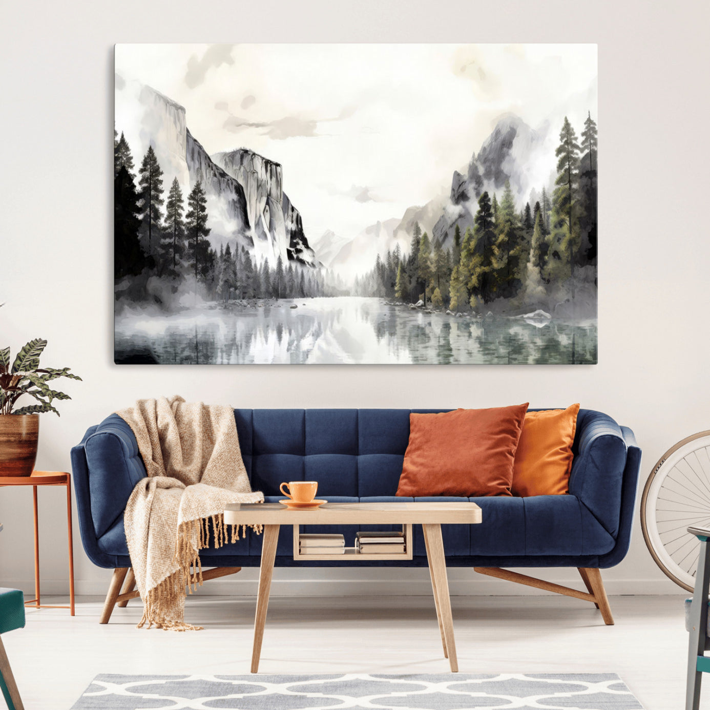 27364-MGV-CV-36X24-Yosemite Valley Wall Art Canvas Print – Framed and Ready to Hang – Majestic Nature Landscape Décor