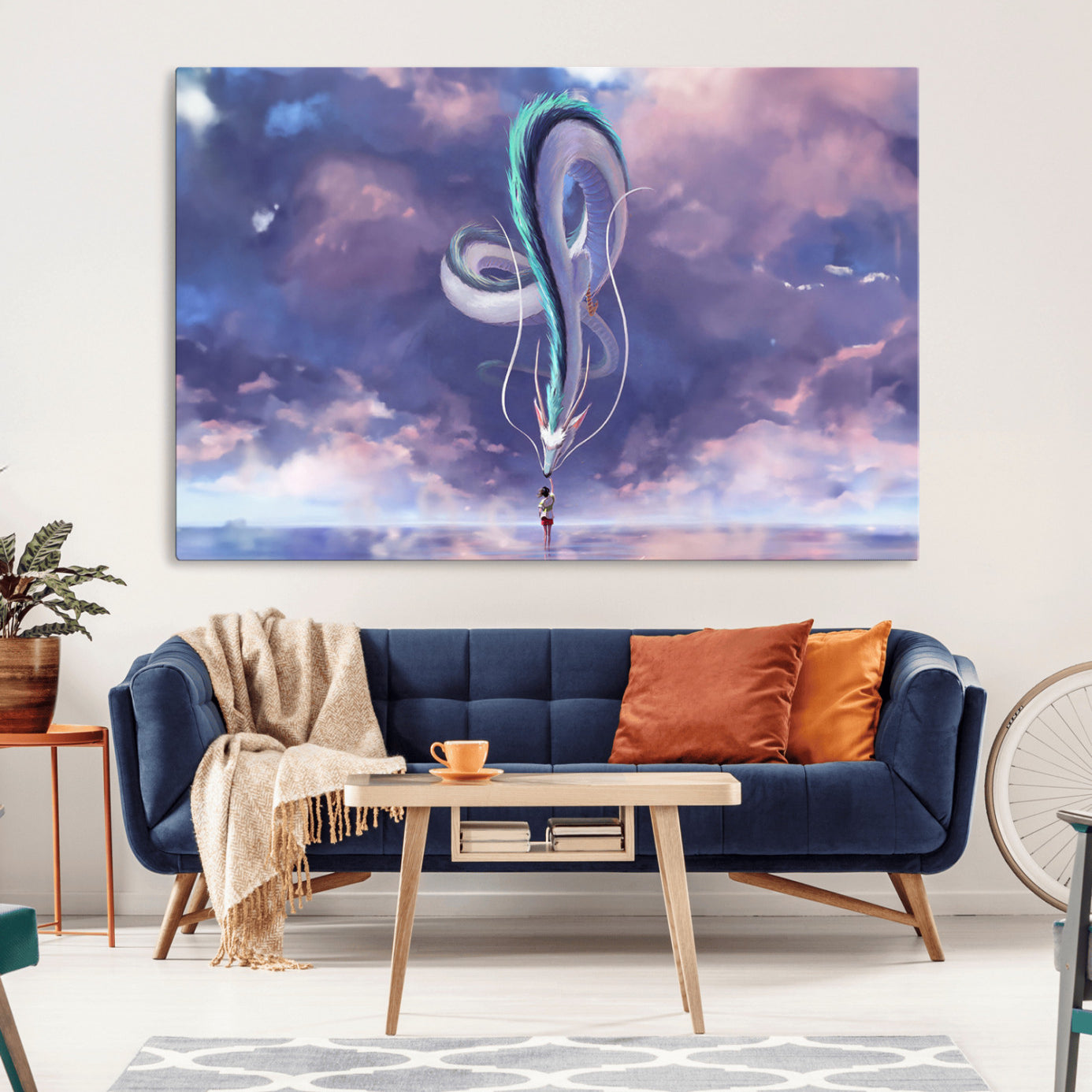 -Spirited Away Haku and Chihiro Poster - Anime Lover - Hayao Miyazaki - Studio Ghibli Poster - Anime