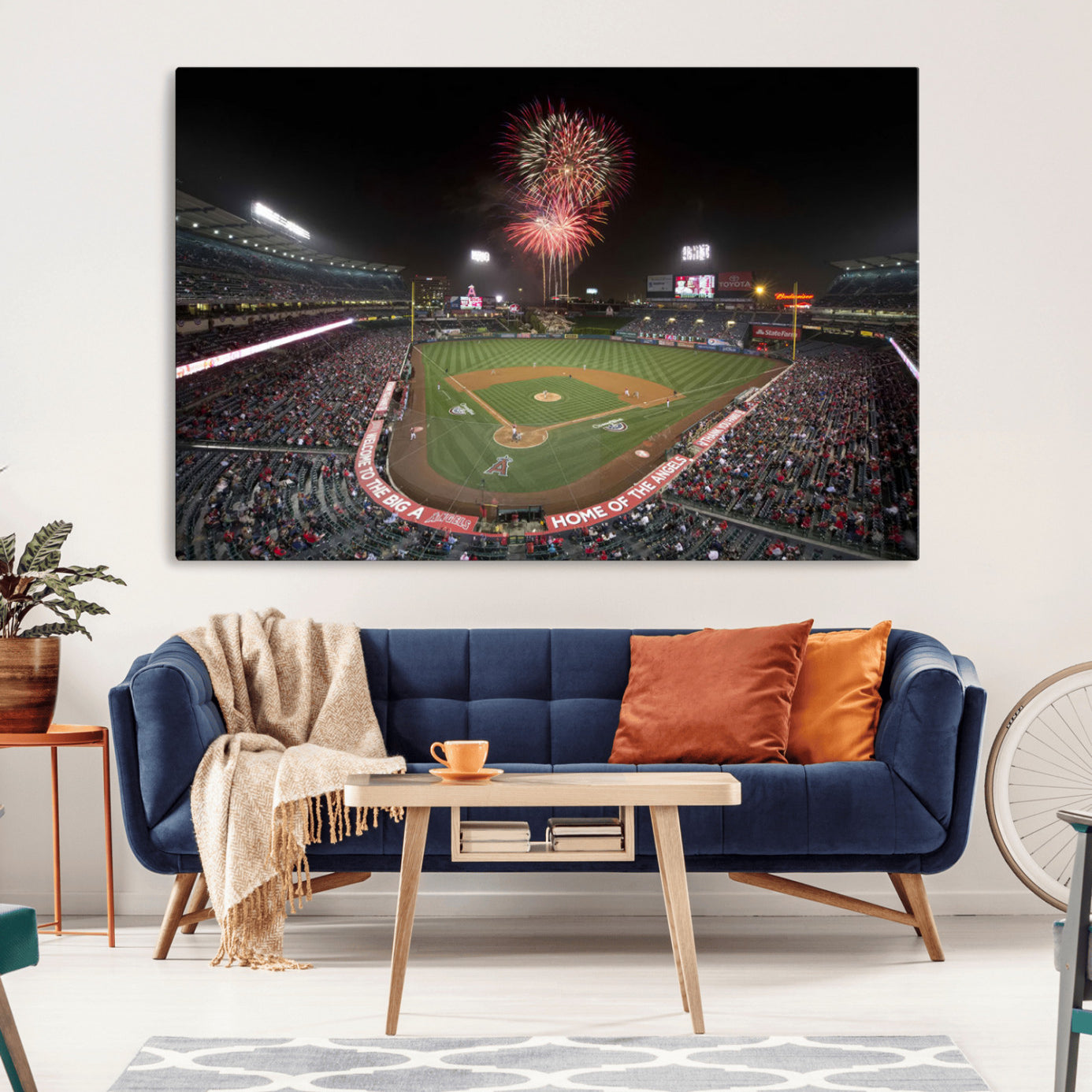 63592-MGV-CV-36X24-Fireworks at Angel Stadium – Los Angeles Angels Canvas Print, Framed Los Angeles Angels Wall Art