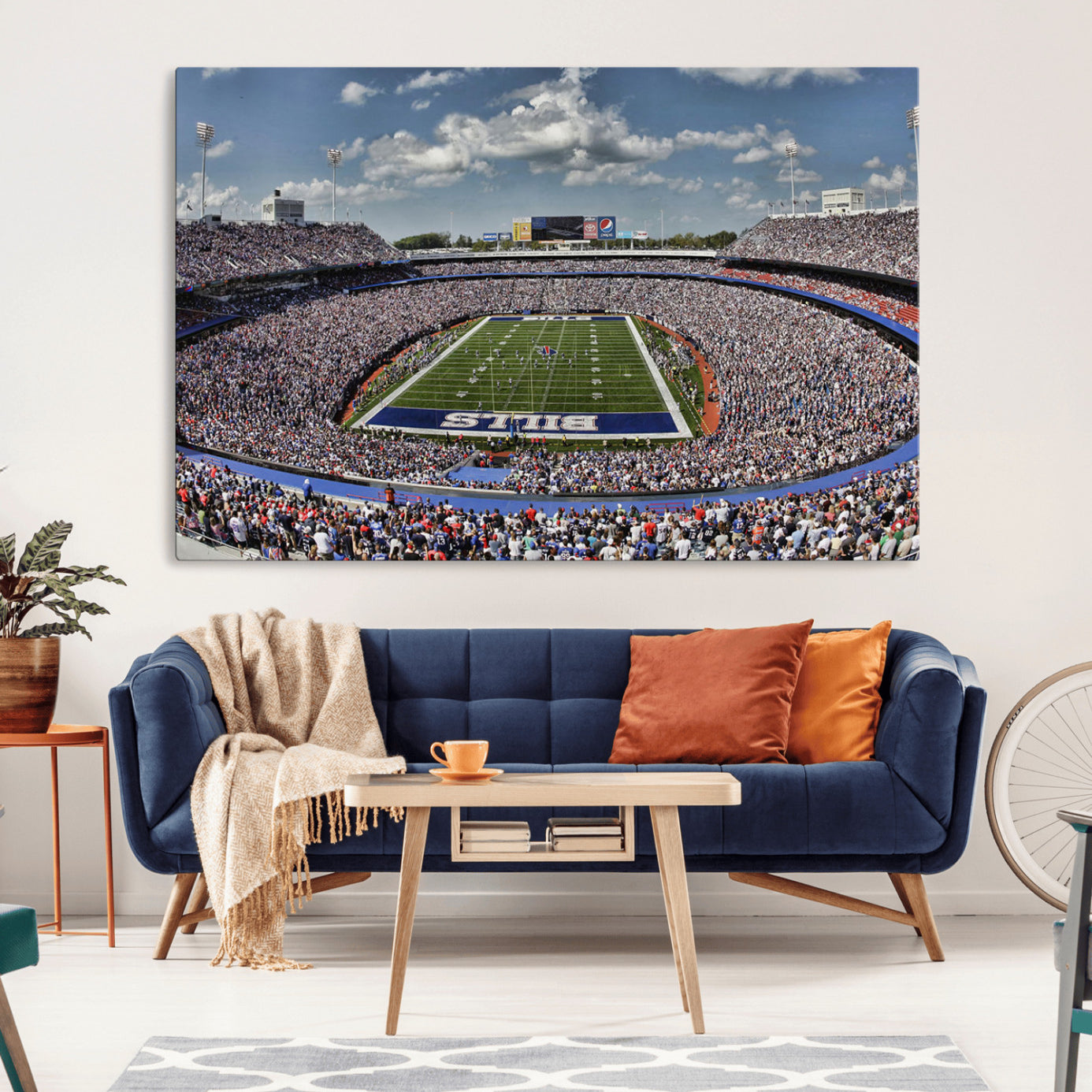 76491-MGV-CV-36X24-Buffalo Bills Highmark Stadium Wall Art Canvas Print - Bills Stadium Game Day Triple Canvas Wall Art