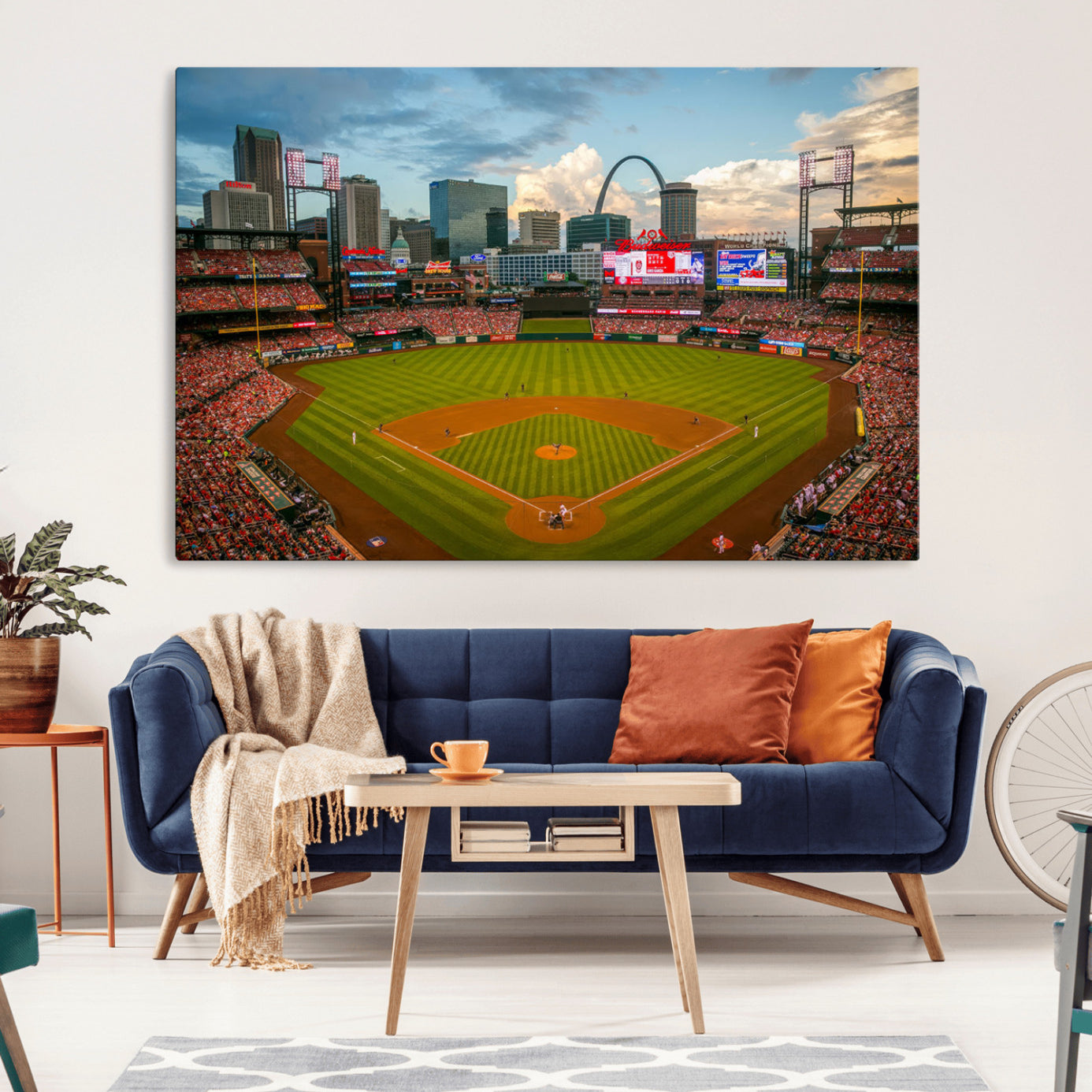91908-MGV-CV-36X24-Busch Stadium Wall Art Print | St. Louis Cardinals Baseball Stadium Canvas Print | Framed Sports