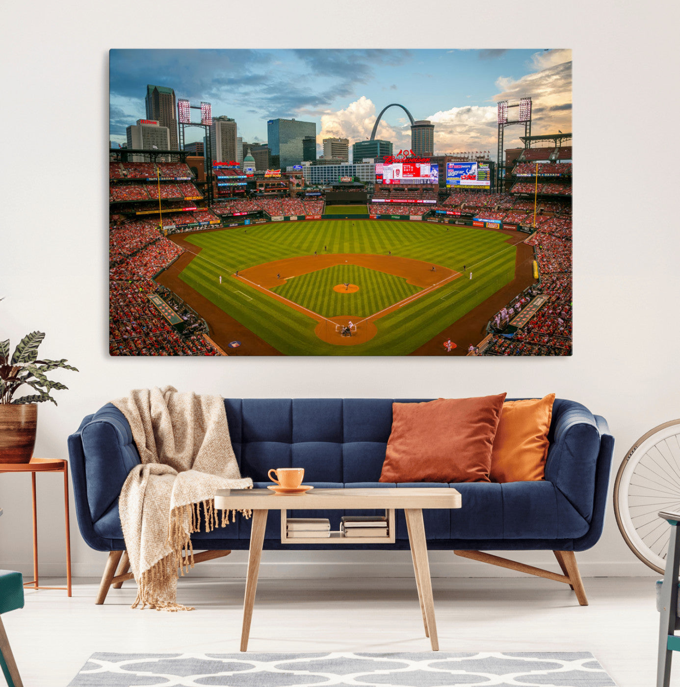 91908-MGV-CV-36X24-Busch Stadium Wall Art Print | St. Louis Cardinals Baseball Stadium Canvas Print | Framed Sports