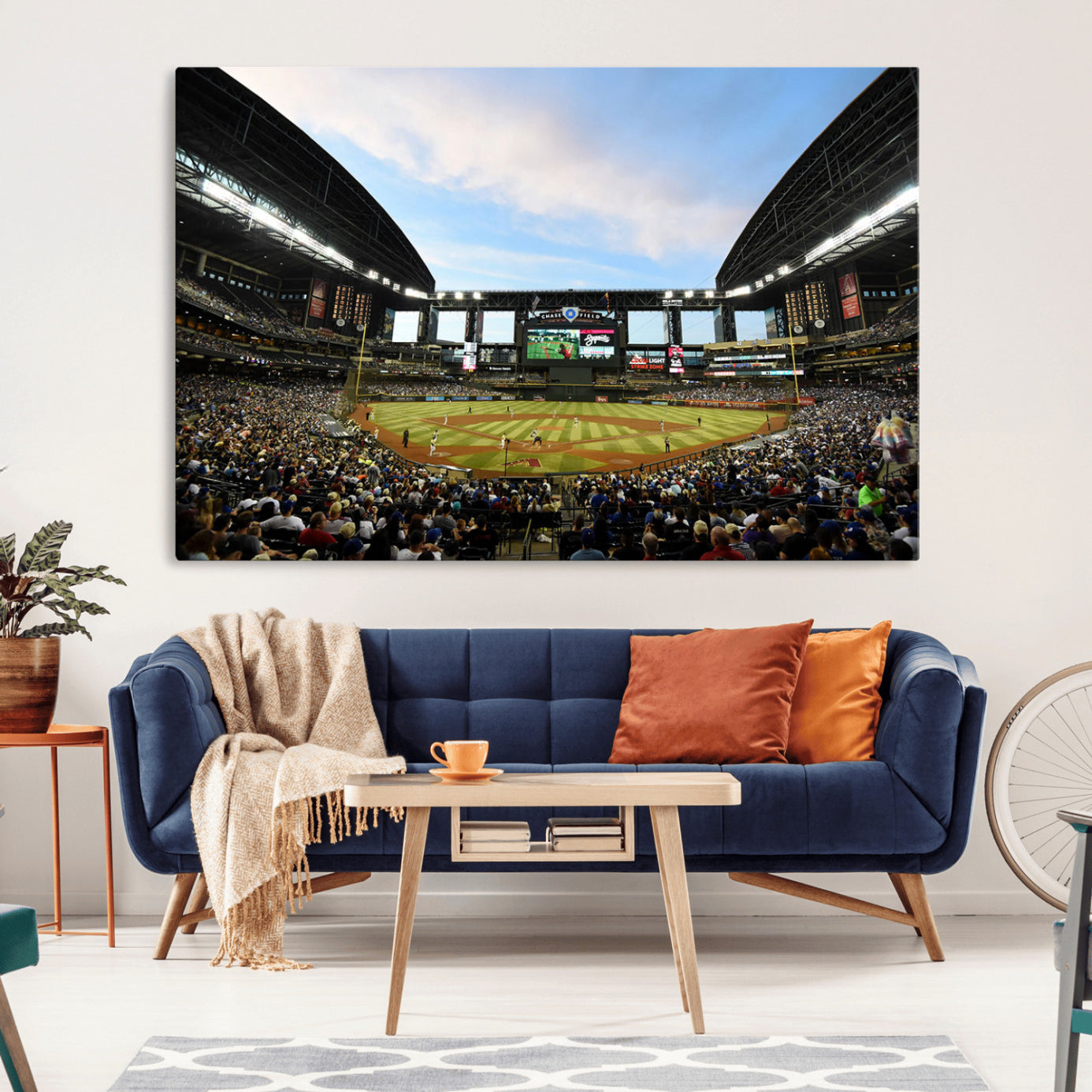 92672-MGV-CV-36X24-Arizona Diamondbacks Team Print - Phoenix Chase Field Stadium Wall Art Canvas Print