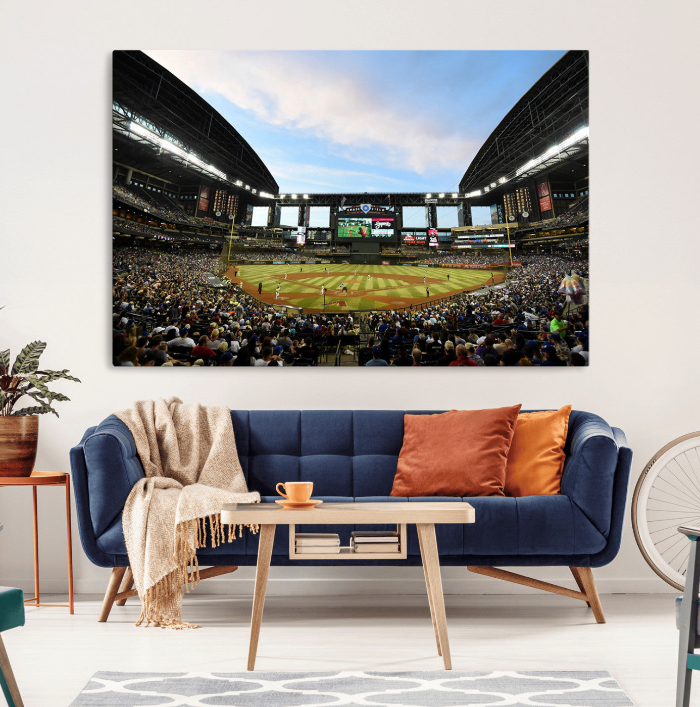 92672-MGV-CV-36X24-Arizona Diamondbacks Team Print - Phoenix Chase Field Stadium Wall Art Canvas Print