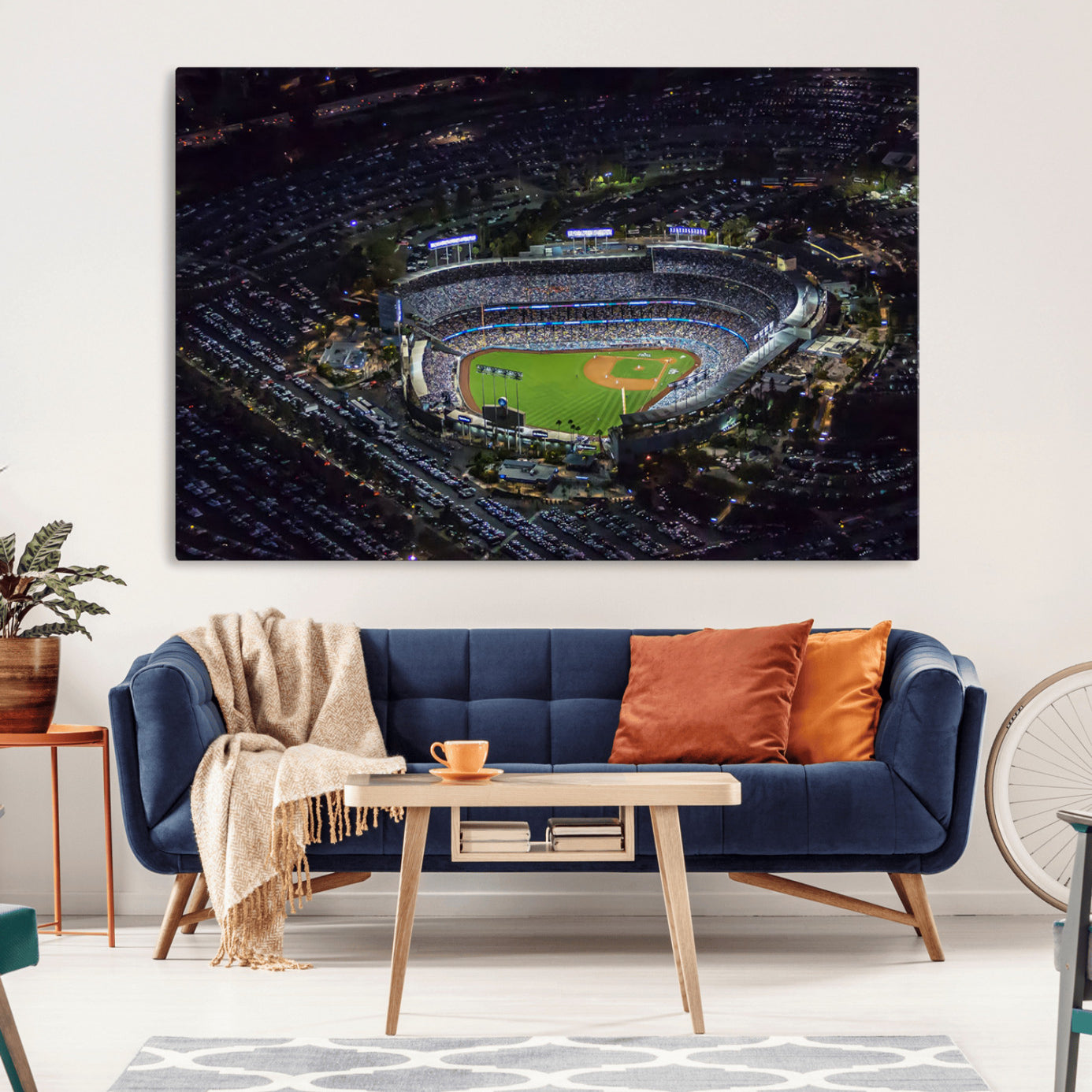 16515-MGV-CV-36X24-Los Angeles Dodgers Baseball Team Print - California Dodger Stadium Wall Art Canvas Print