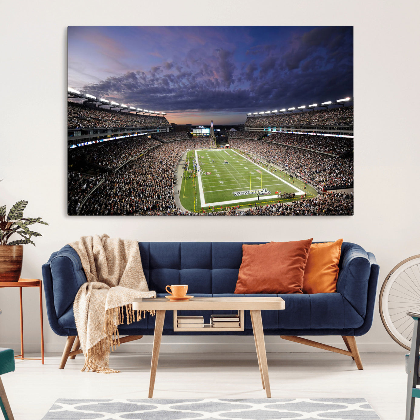 -New England Patriots Football Team Print - Foxborough Gillette Stadium Wall Art Canvas Print