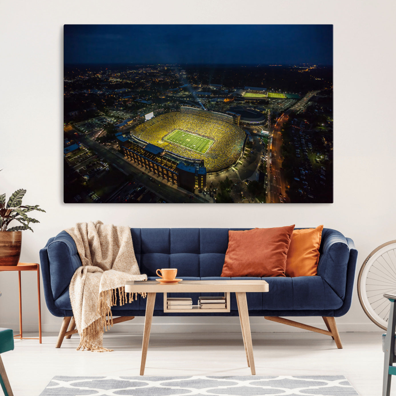 52519-MGV-CV-36X24-Michigan Wolverines Football Team Print - Michigan Stadium Wall Art Canvas Print
