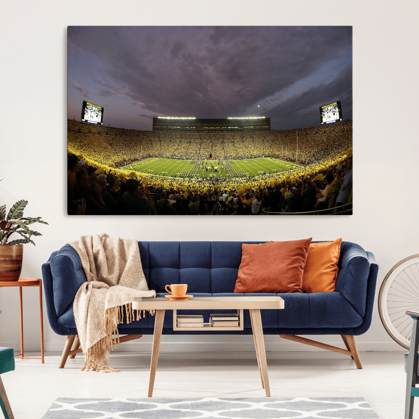 72404-MGV-CV-36X24-Michigan Wolverines Print - Michigan Stadium Wall Art Canvas Print