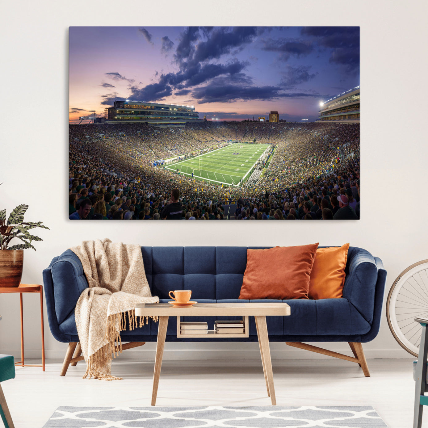 50825-MGV-CV-36X24-Notre Dame Fighting Irish Football Team Print - Notre Dame Stadium Wall Art Canvas Print