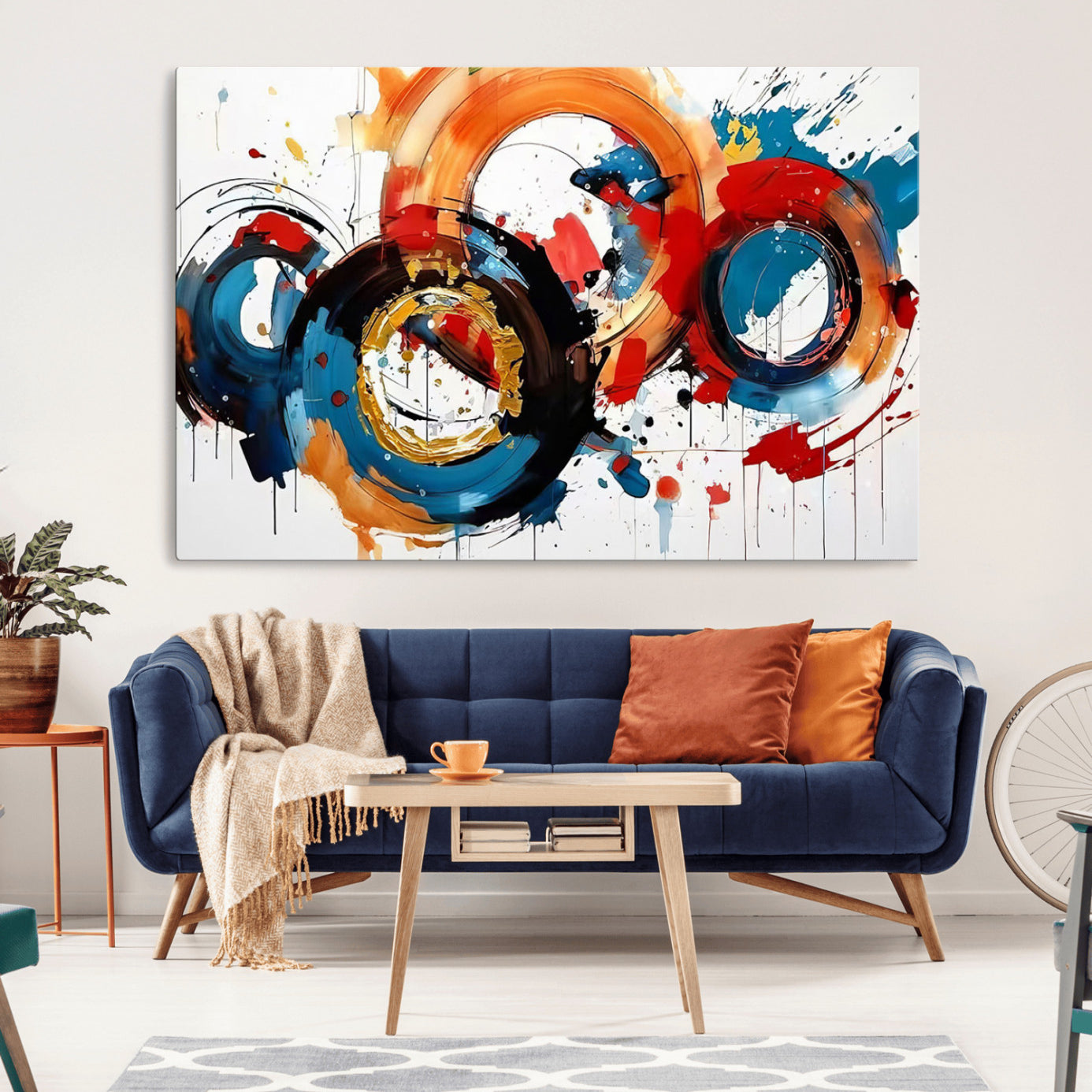 88266-MGV-CV-36X24-Abstract Wall Art, Rings Wall Art Canvas Print