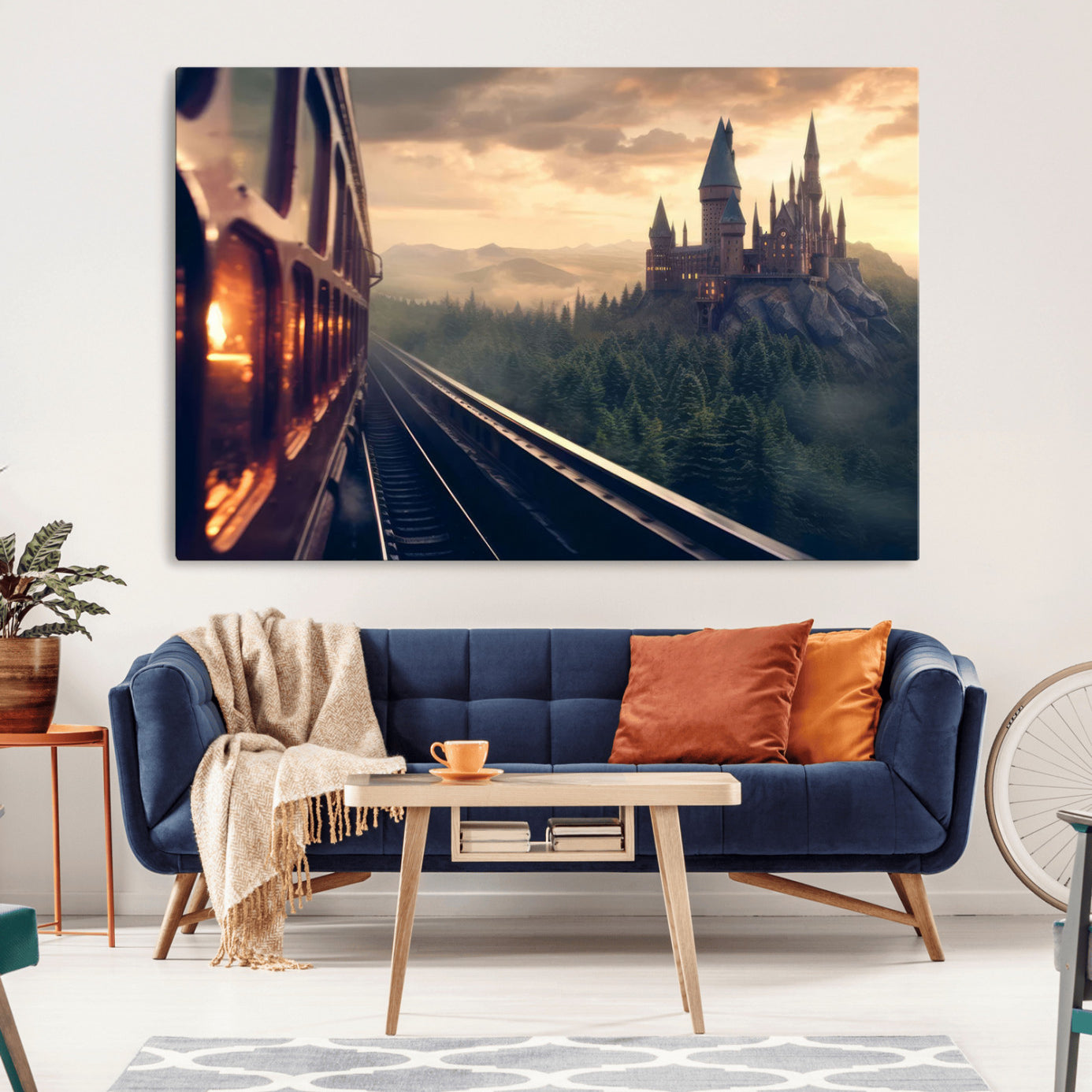 84029-MGV-CV-36X24-Harry Castle Wall Art Canvas Print, Wizard School Wall Art Print, Movie Wall Art Print