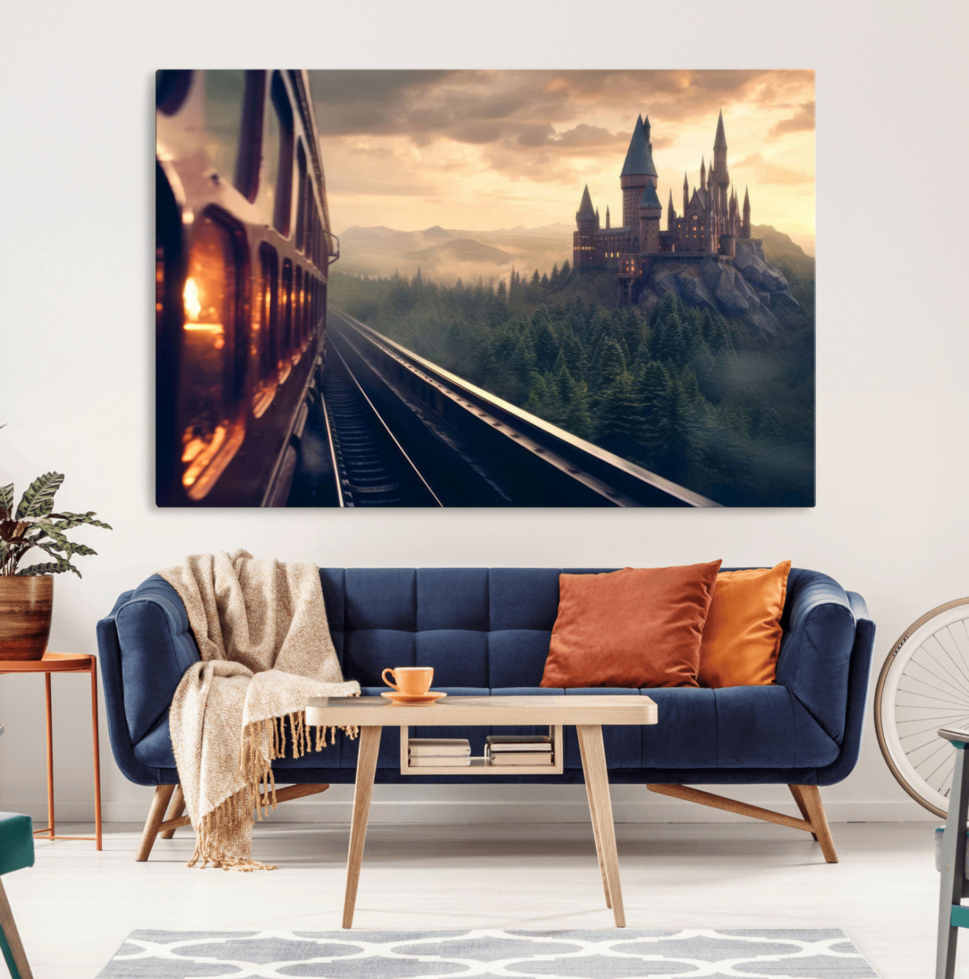 84029-MGV-CV-36X24-Harry Castle Wall Art Canvas Print, Wizard School Wall Art Print, Movie Wall Art Print
