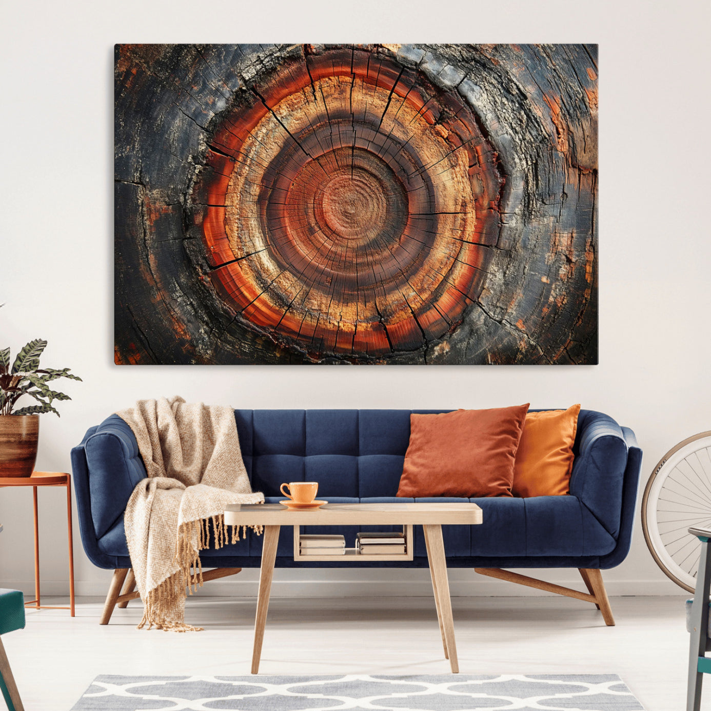 82212-MGV-CV-36X24-Wood Grain Canvas Wall Art - Framed Abstract Tree Ring Framed Wall Art, Wood Grain Canvas Wall
